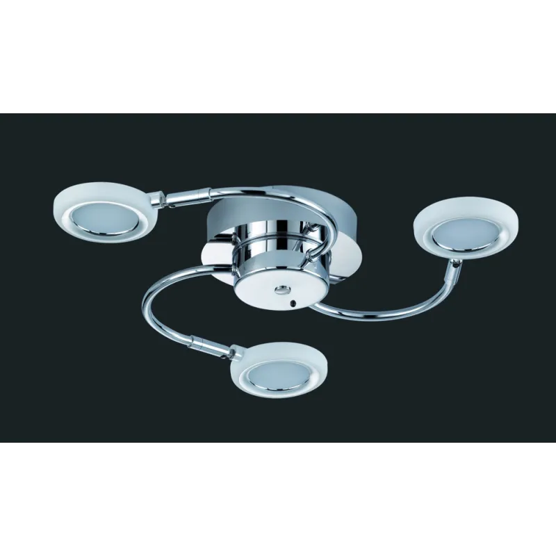 TRIO Plafonnier intérieur chrome et blanc TURNER - Pas cher