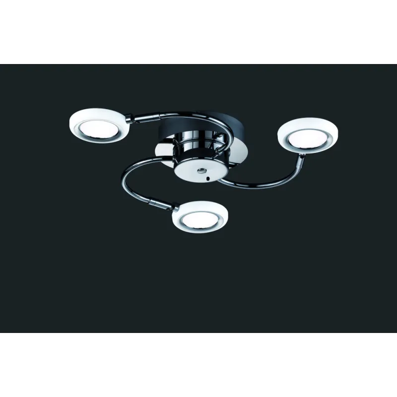 TRIO Plafonnier intérieur chrome et blanc TURNER - Pas cher