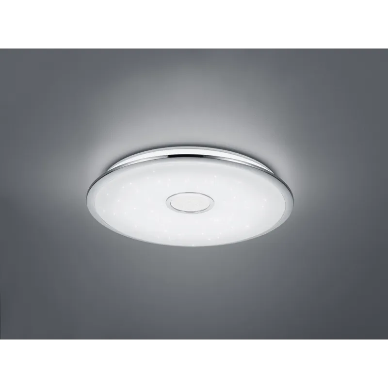 TRIO Plafonnier intérieur chrome et blanc OSAKA - Pas cher