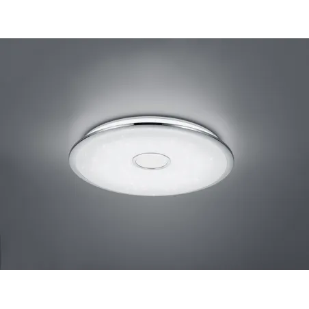 TRIO Plafonnier intérieur chrome et blanc OSAKA - Pas cher