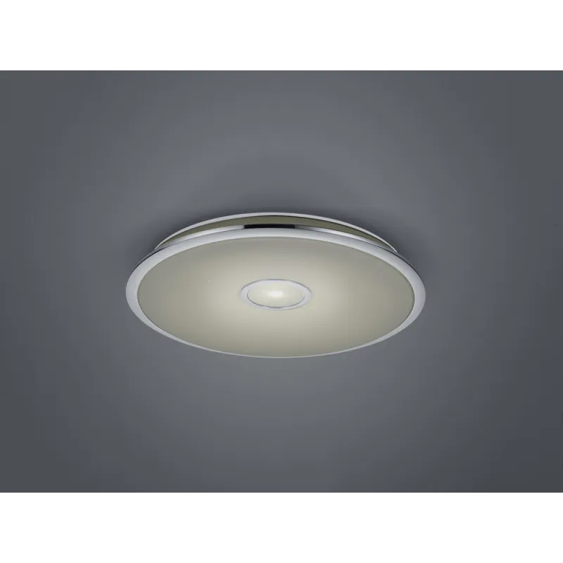 TRIO Plafonnier intérieur chrome et blanc OSAKA - Pas cher