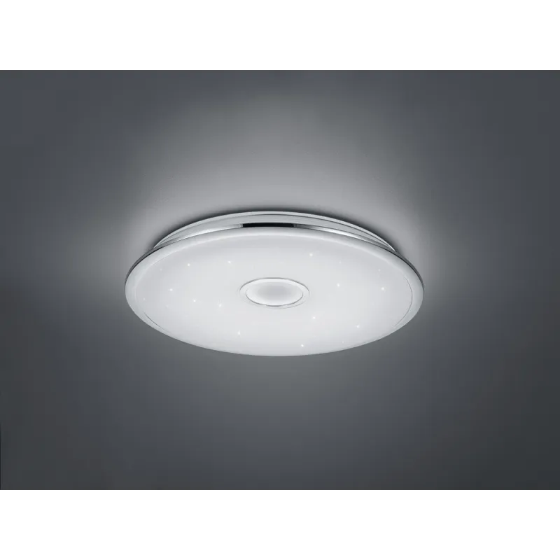 TRIO Plafonnier intérieur chrome et blanc OSAKA - Pas cher