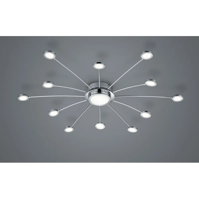 TRIO Plafonnier intérieur chrome et blanc BODRUM - Pas cher