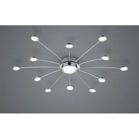 TRIO Plafonnier intérieur chrome et blanc BODRUM - Pas cher