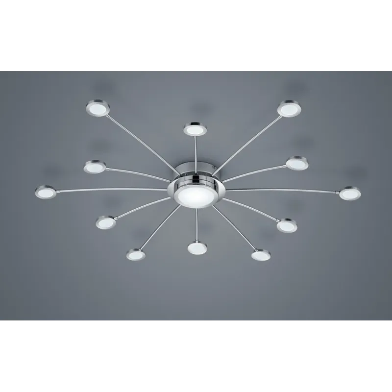 TRIO Plafonnier intérieur chrome et blanc BODRUM - Pas cher
