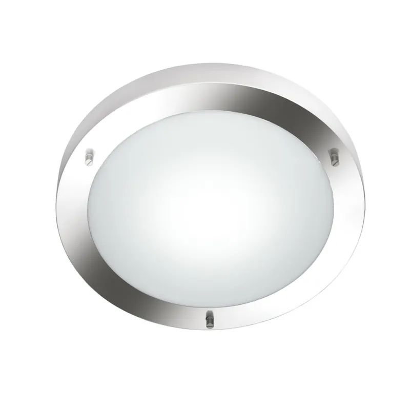 TRIO Plafonnier intérieur nickel mat et blanc CONDUS - Pas cher