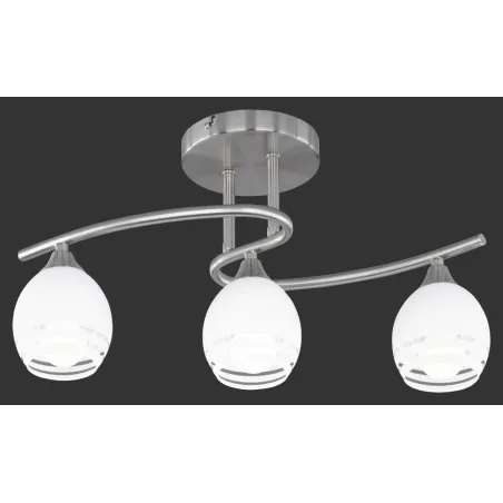TRIO Plafonnier intérieur nickel mat et blanc CURVA - Pas cher