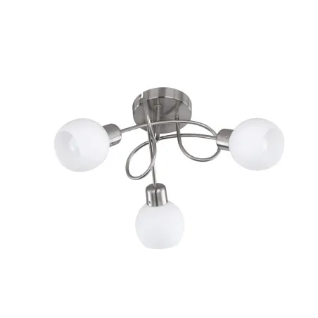 TRIO Plafonnier intérieur nickel mat et blanc FREDDY - Pas cher