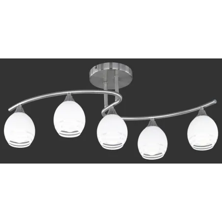 TRIO Plafonnier intérieur nickel mat et blanc CURVA - Pas cher