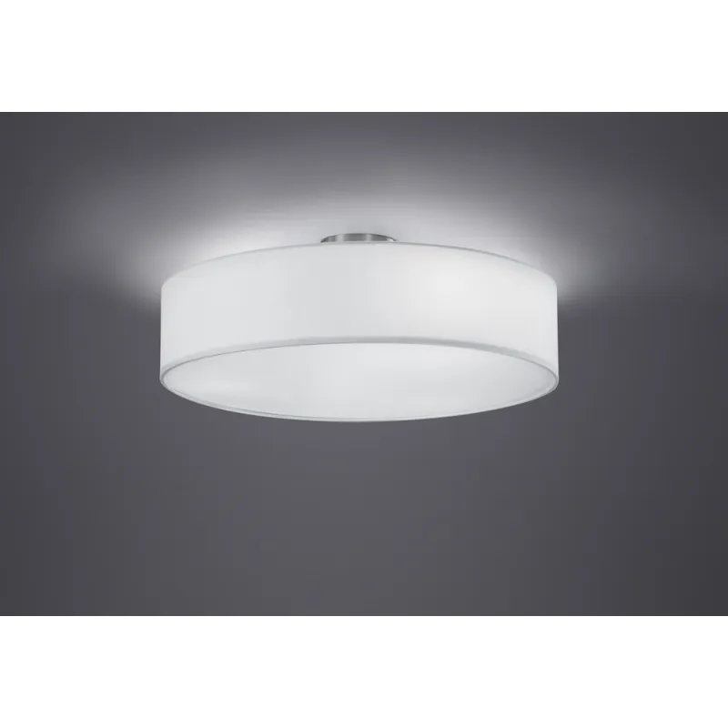 TRIO Plafonnier intérieur nickel mat et blanc HOTEL - Pas cher