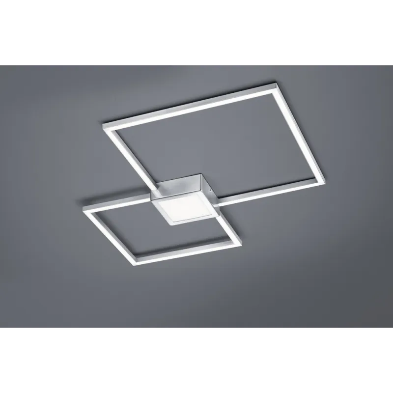 TRIO Plafonnier intérieur nickel mat et blanc HYDRA - Pas cher