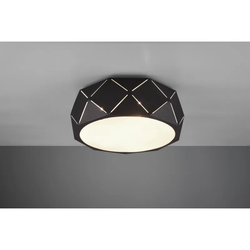 TRIO Plafonnier intérieur noir mat et blanc ZANDOR - Pas cher