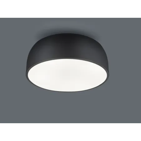 TRIO Plafonnier intérieur noir mat et blanc BARON - Pas cher