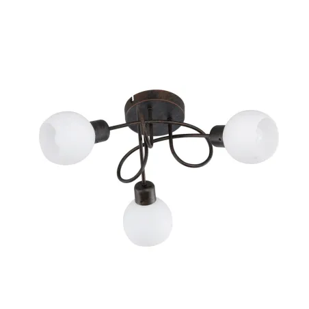 TRIO Plafonnier intérieur rouille antique et blanc FREDDY - Pas cher
