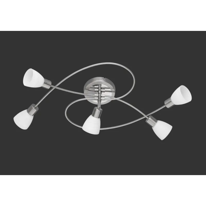 TRIO Plafonnier intérieur nickel mat et blanc balayé CARICO - Pas cher