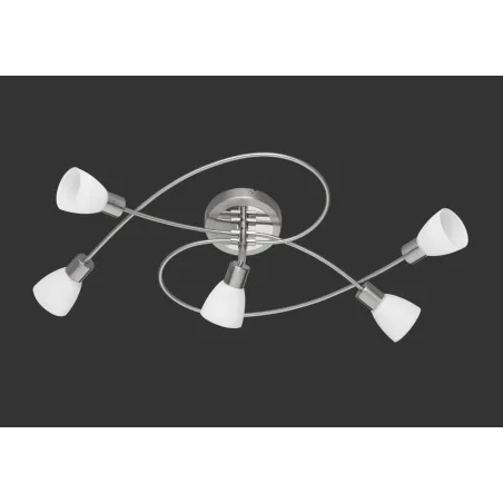 TRIO Plafonnier intérieur nickel mat et blanc balayé CARICO - Pas cher