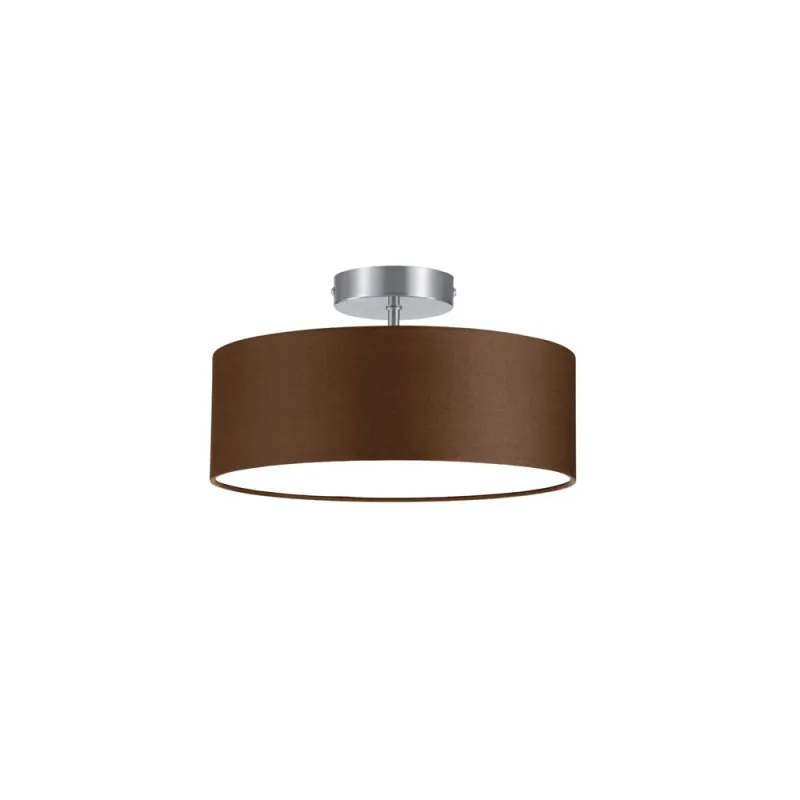 TRIO Plafonnier intérieur nickel mat et brun HOTEL - Pas cher
