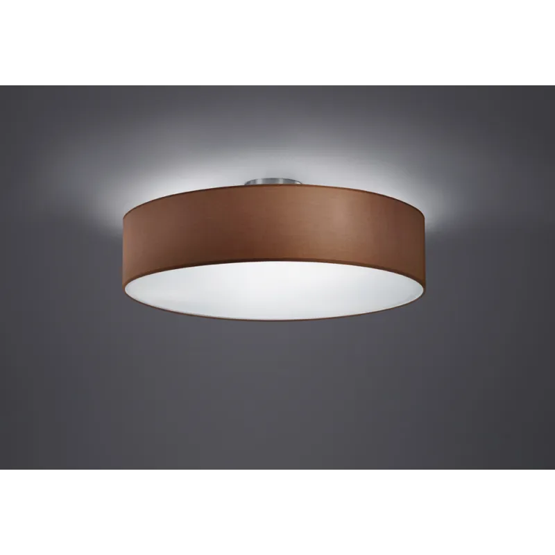 TRIO Plafonnier intérieur nickel mat et brun HOTEL - Pas cher