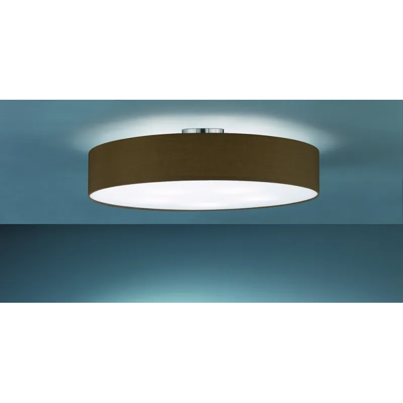 TRIO Plafonnier intérieur nickel mat et brun HOTEL - Pas cher