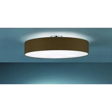 TRIO Plafonnier intérieur nickel mat et brun HOTEL - Pas cher