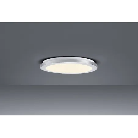 TRIO Plafonnier intérieur chrome et effet cristal CESAR - Pas cher