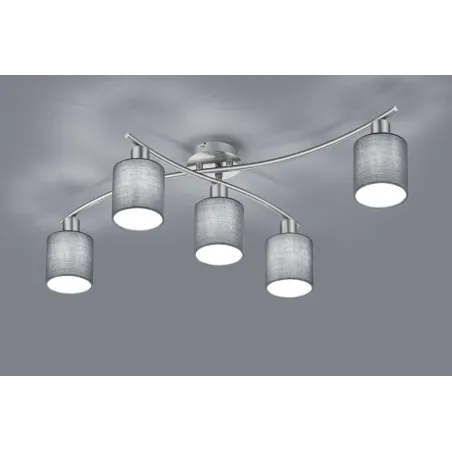 TRIO Plafonnier intérieur nickel mat et gris GARDA - Pas cher