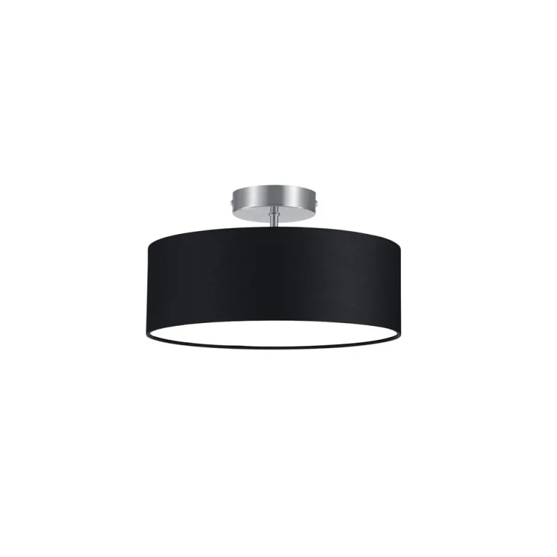 TRIO Plafonnier intérieur nickel mat et noir HOTEL - Pas cher