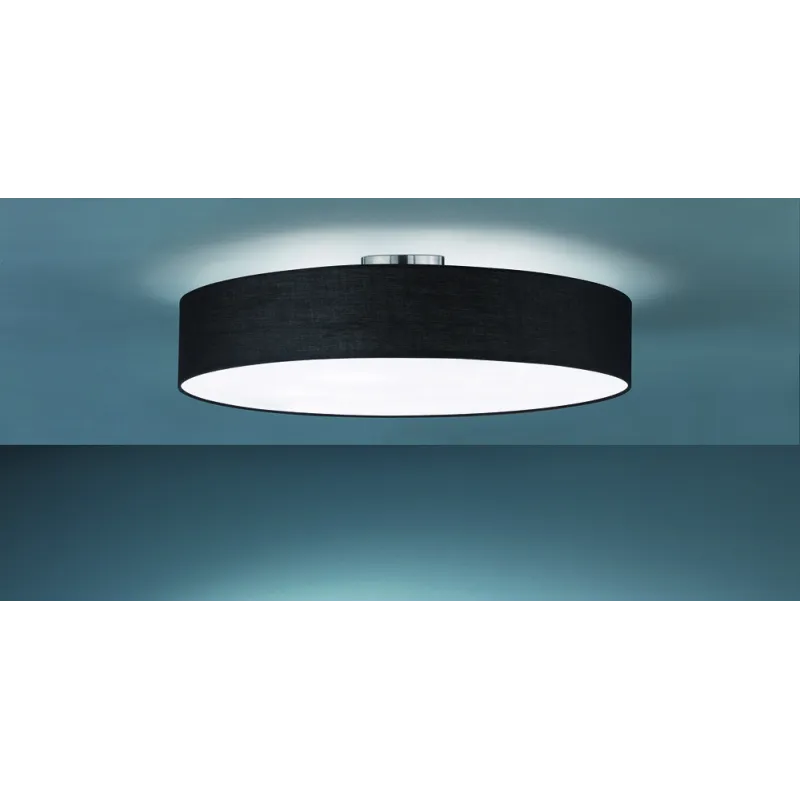 TRIO Plafonnier intérieur nickel mat et noir HOTEL - Pas cher