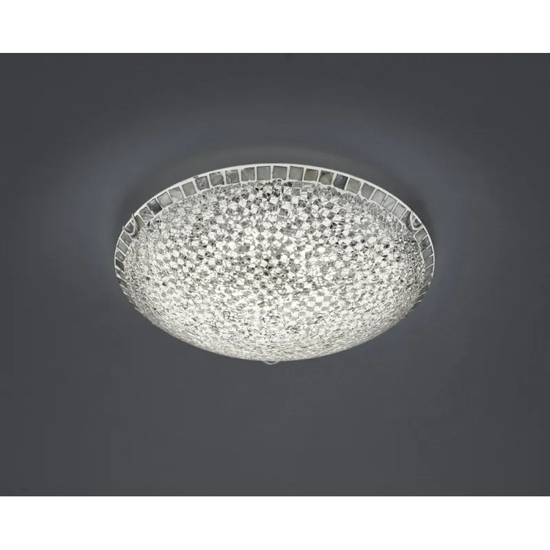 TRIO Plafonnier intérieur argent et transparent claire MOSAIQUE - P...