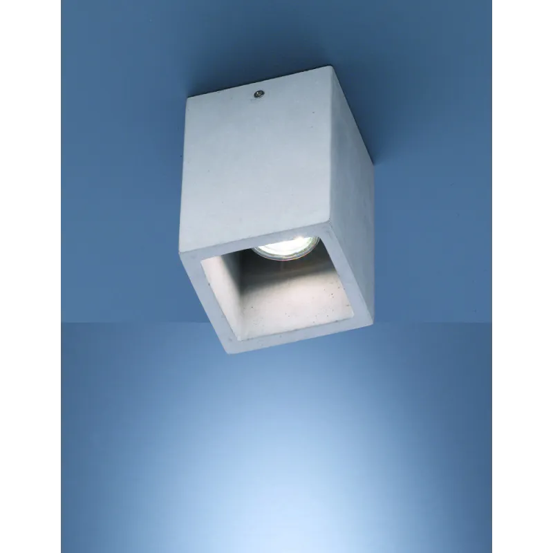 TRIO Plafonnier intérieur couleur beton CUBE - Pas cher