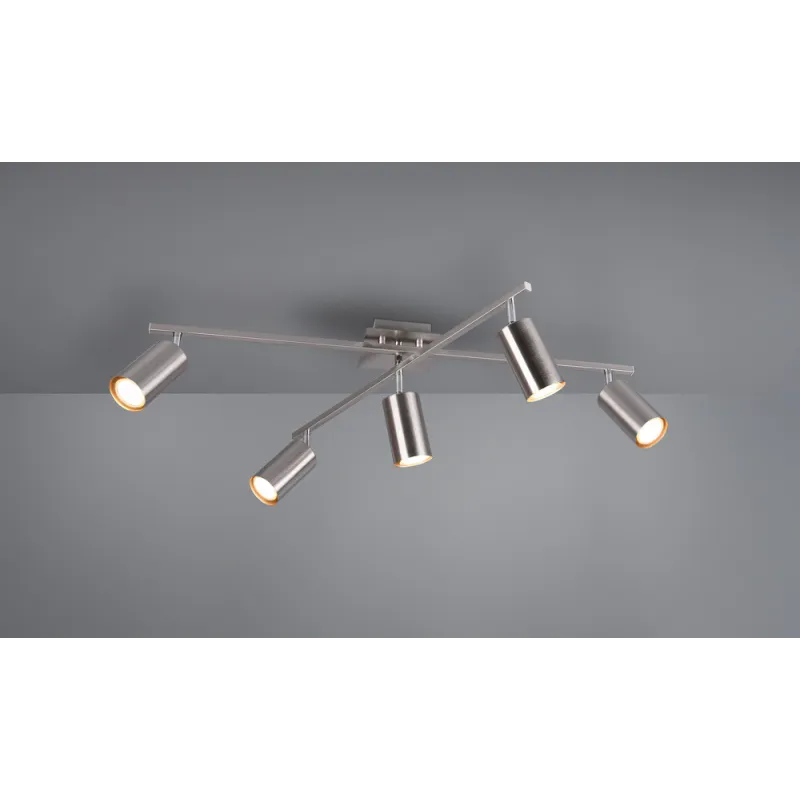 TRIO Plafonnier intérieur nickel mat MARLEY - Pas cher