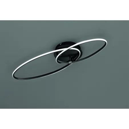 TRIO Plafonnier intérieur noir mat AVUS - Pas cher
