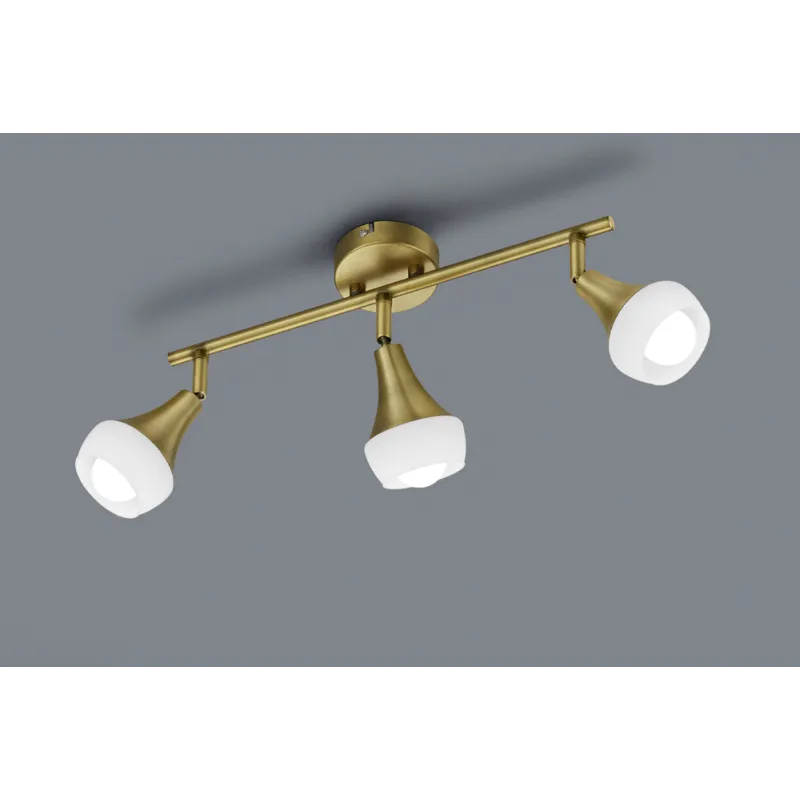 TRIO Spot intérieur laiton fumé et blanc TRUMPET - Pas cher