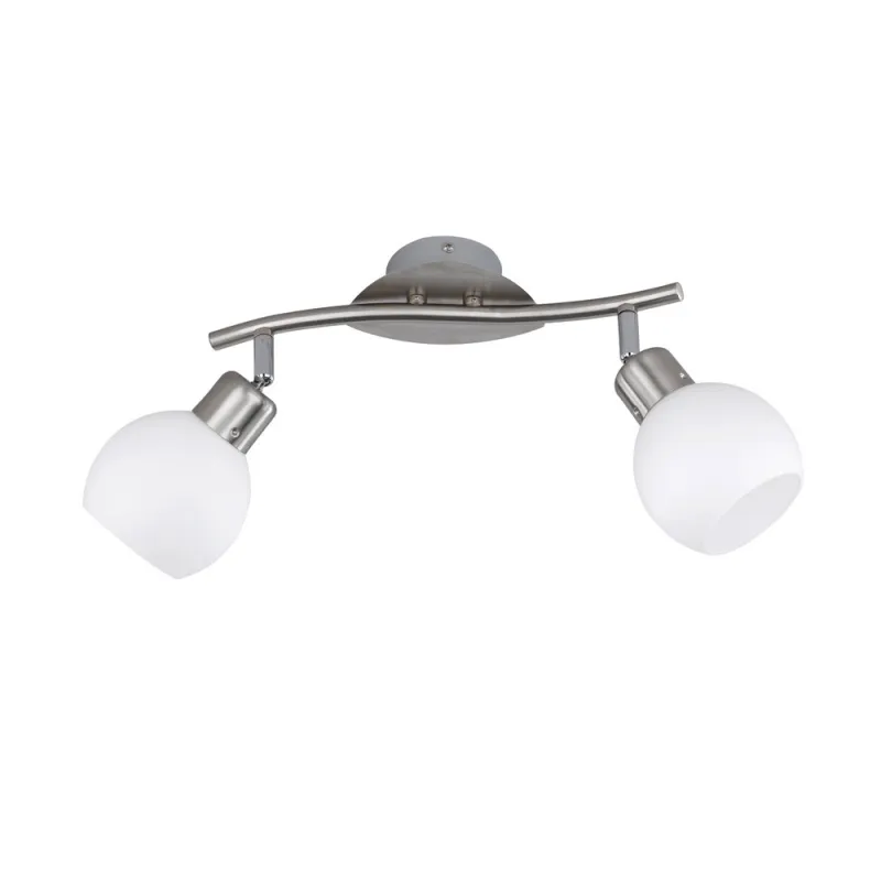 TRIO Spot intérieur nickel mat et blanc FREDDY - Pas cher