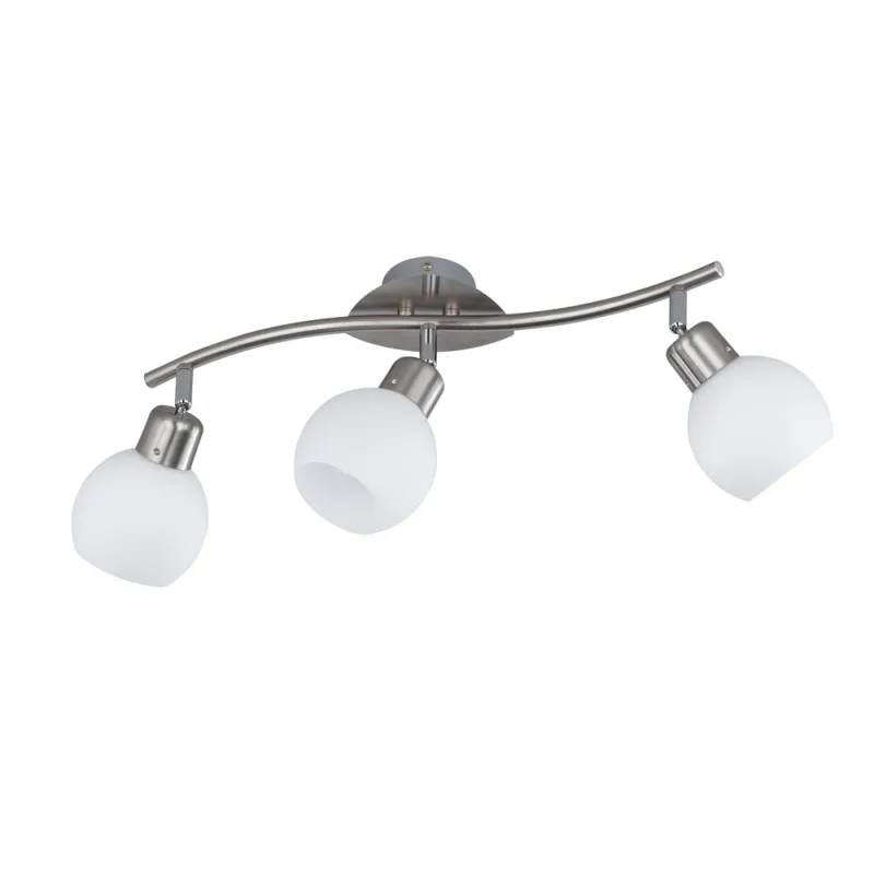 TRIO Spot intérieur nickel mat et blanc FREDDY - Pas cher