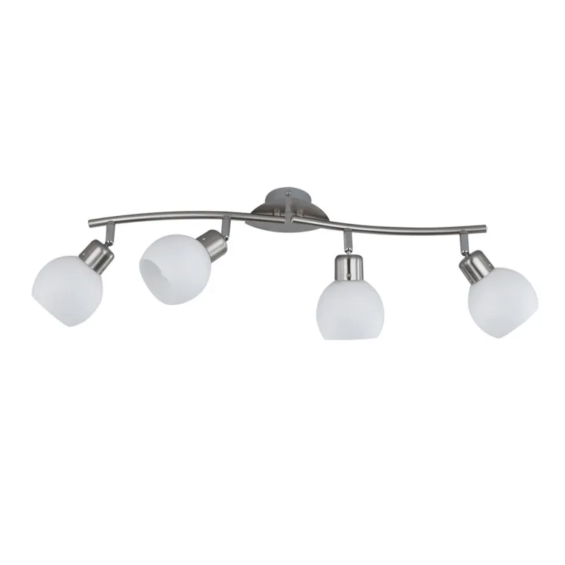 TRIO Spot intérieur nickel mat et blanc FREDDY - Pas cher