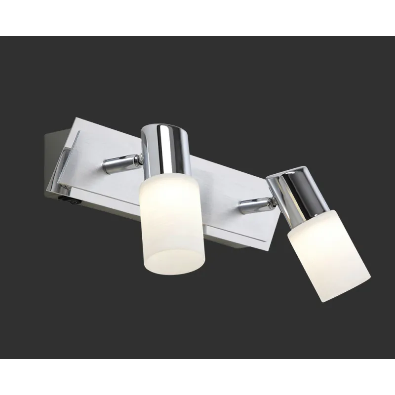 TRIO Spot intérieur chrome et blanc balayé CLAPTON - Pas cher