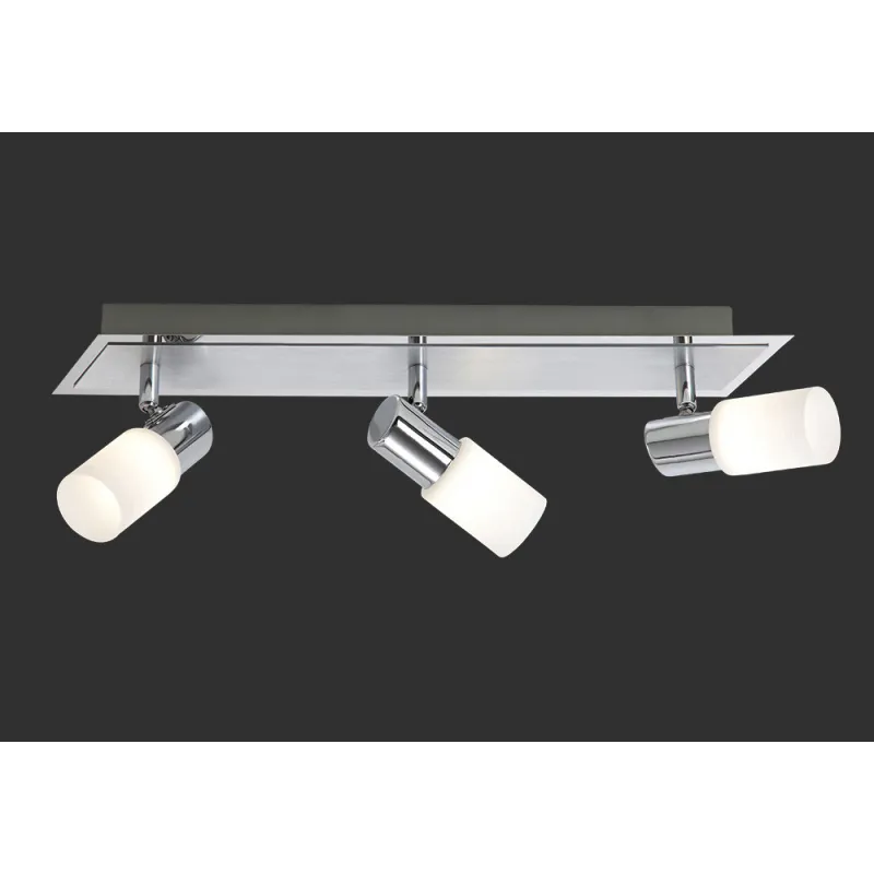 TRIO Spot intérieur chrome et blanc balayé CLAPTON - Pas cher