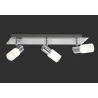 TRIO Spot intérieur chrome et blanc balayé CLAPTON - Pas cher