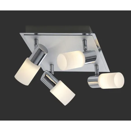 TRIO Spot intérieur chrome et blanc balayé CLAPTON - Pas cher
