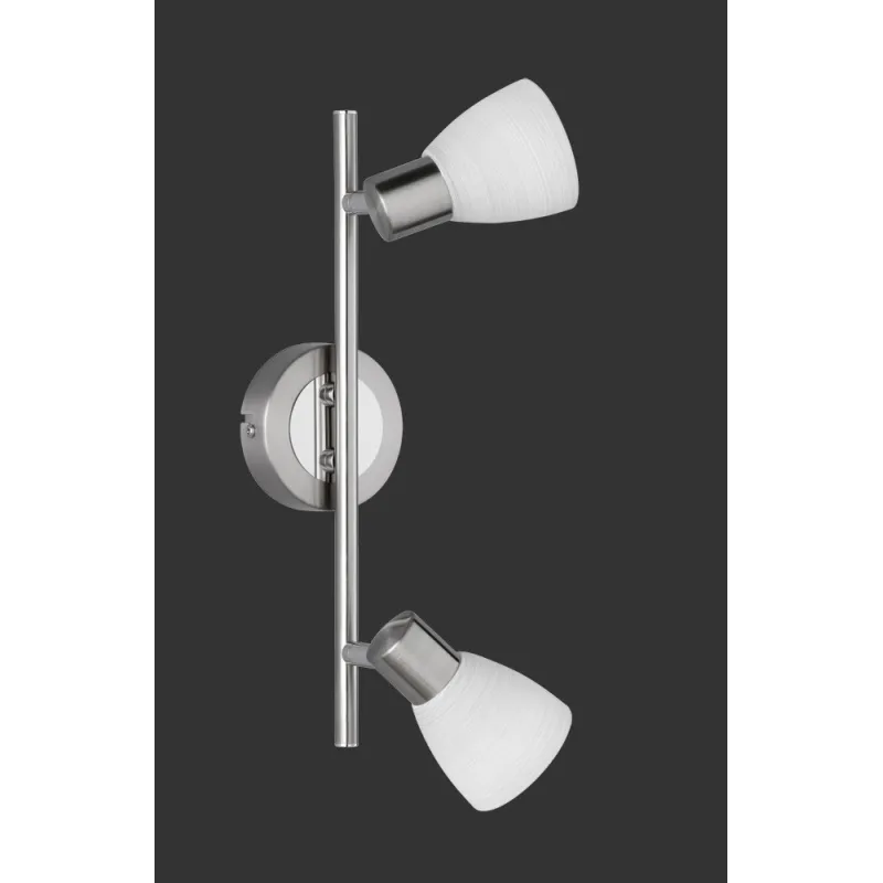 TRIO Spot intérieur nickel mat et blanc balayé CARICO - Pas cher
