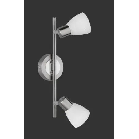 TRIO Spot intérieur nickel mat et blanc balayé CARICO - Pas cher