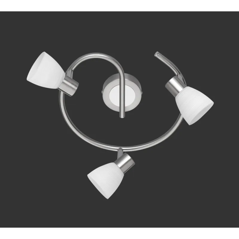 TRIO Spot intérieur nickel mat et blanc balayé CARICO - Pas cher
