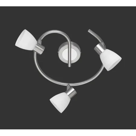 TRIO Spot intérieur nickel mat et blanc balayé CARICO - Pas cher
