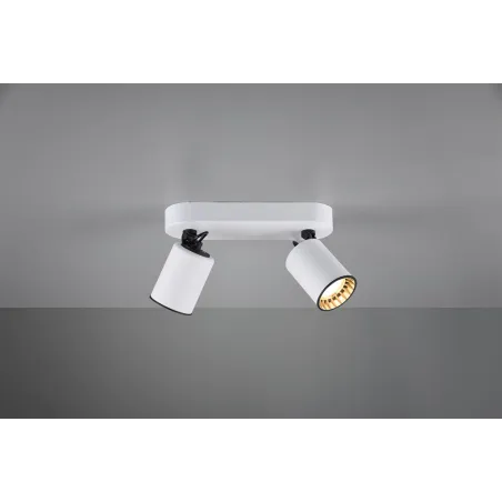 TRIO Spot intérieur blanc mat et noir PAGO - Pas cher