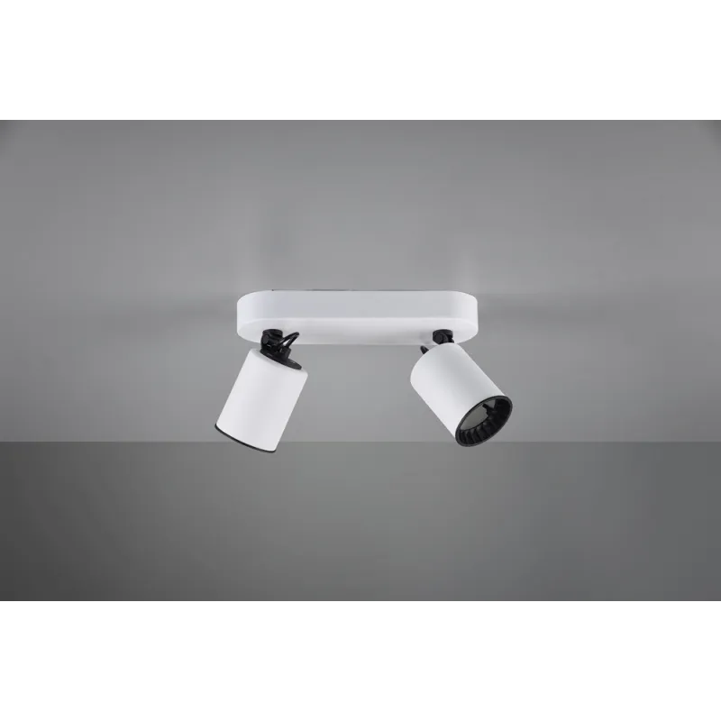 TRIO Spot intérieur blanc mat et noir PAGO - Pas cher