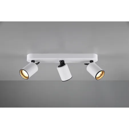 TRIO Spot intérieur blanc mat et noir PAGO - Pas cher