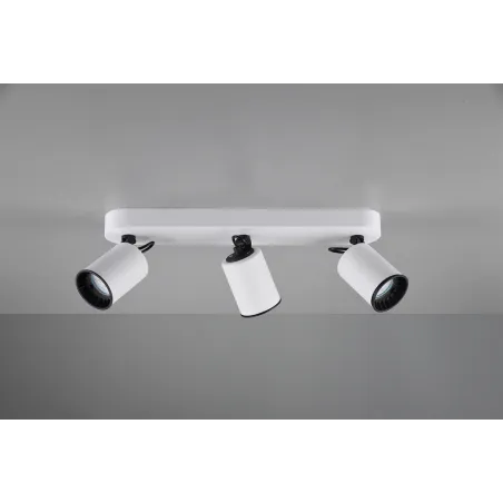 TRIO Spot intérieur blanc mat et noir PAGO - Pas cher