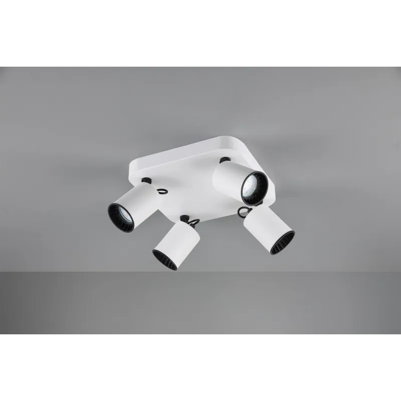 TRIO Spot intérieur blanc mat et noir PAGO - Pas cher