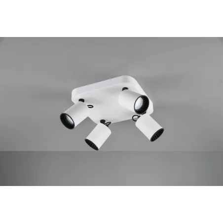 TRIO Spot intérieur blanc mat et noir PAGO - Pas cher